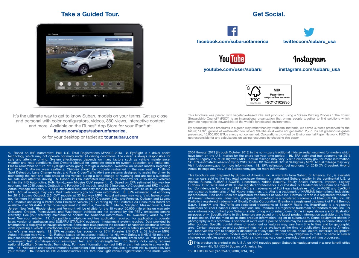 2015 Subaru Brochure Page 12